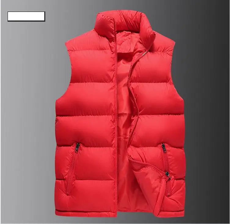 Mens Vest Jacket Warm Sleeveless Jackets Winter Waterproof Zipper Coat