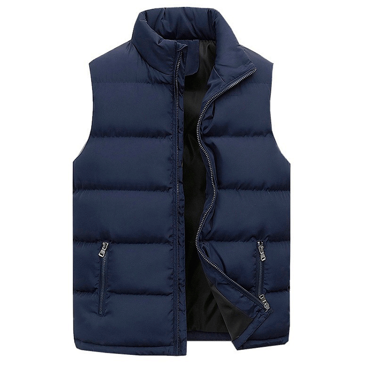 Mens Vest Jacket Warm Sleeveless Jackets Winter Waterproof Zipper Coat