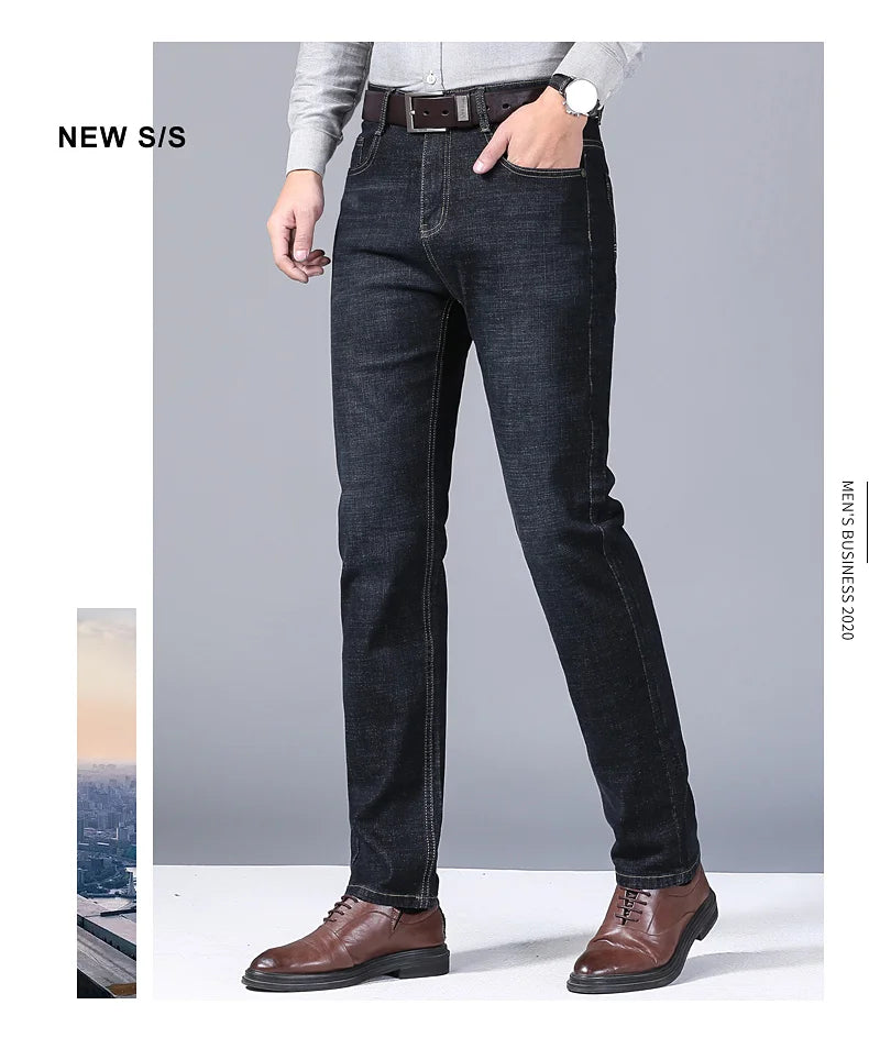 Men Light Luxury Stretch Slim Fit Denim Pants