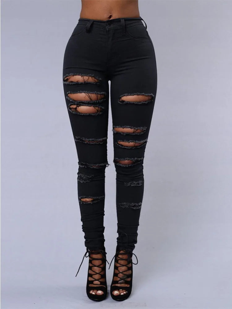 American Holed Jeans Minimalist Slim Fit
