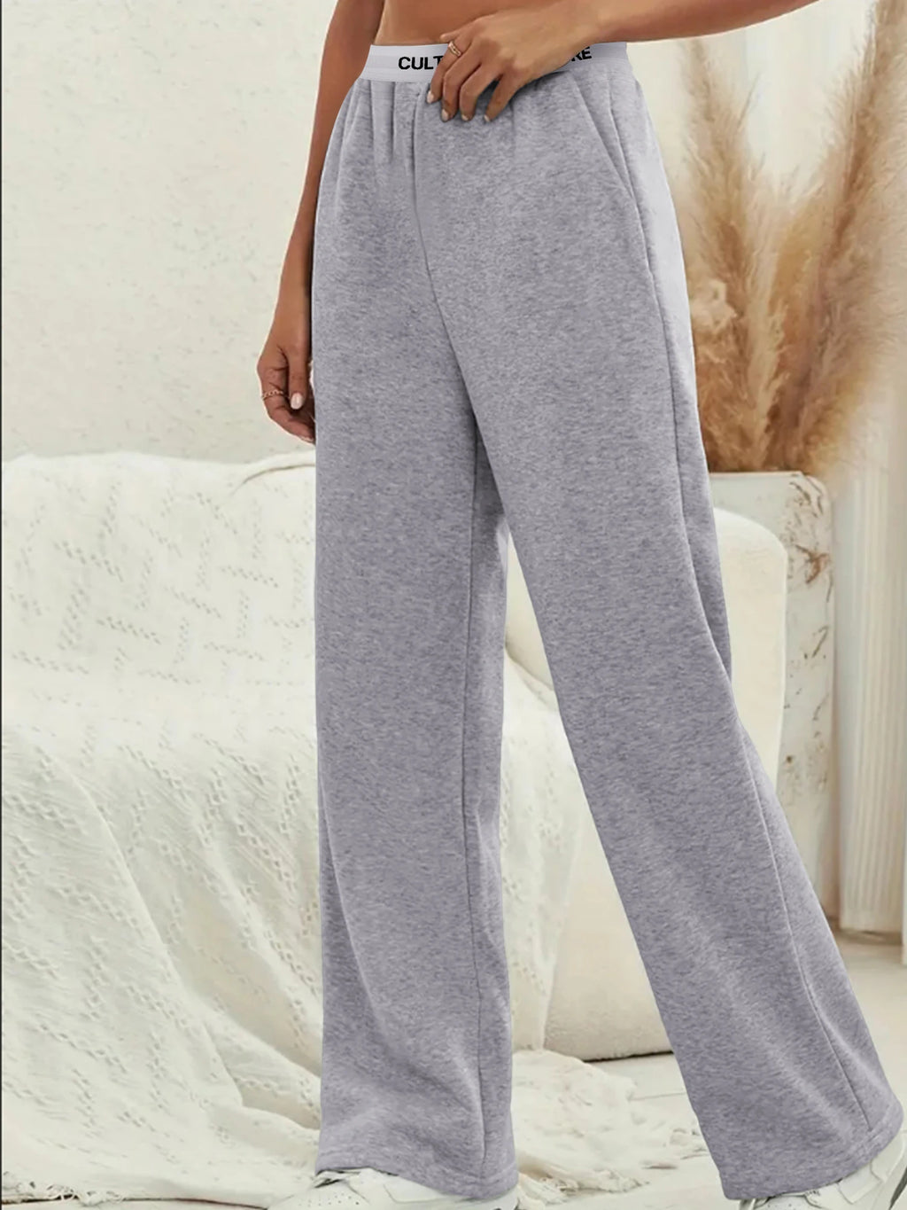 Women's Fashion Pants High Waist Webbing Loose