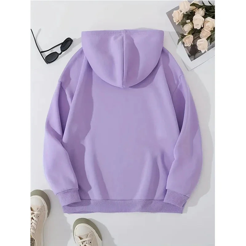 Combination of Love and Butterfly Pattern Long Sleeve Hoodies Women's