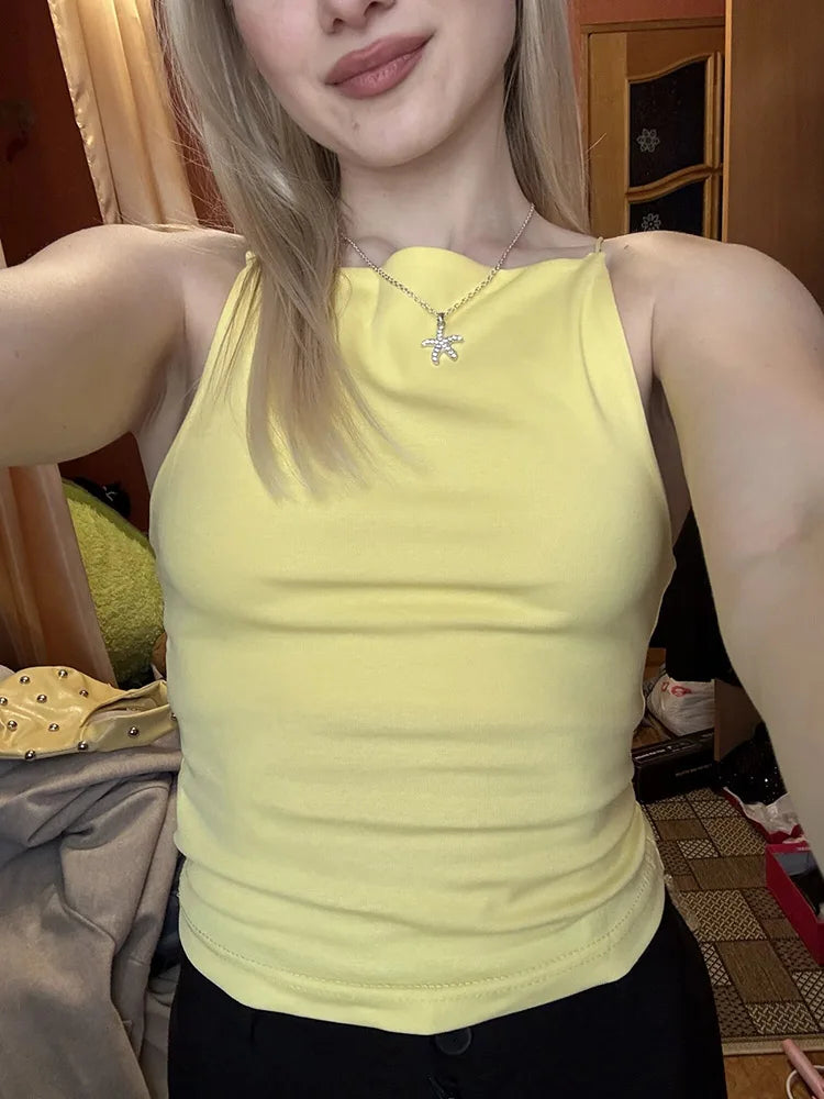 Women's Halter Tank Top Sleeveless Thin Straps