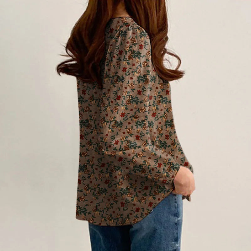 ZANZEA Women Floral Printed Blouse Bohemian Holiday Tops