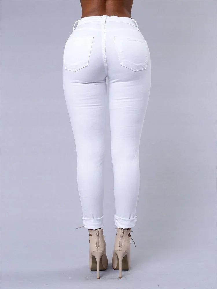 American Holed Jeans Minimalist Slim Fit