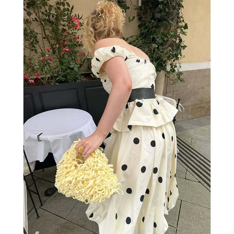 Polka Dot Backless Tank Tops