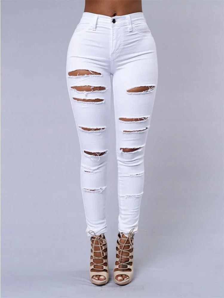 American Holed Jeans Minimalist Slim Fit