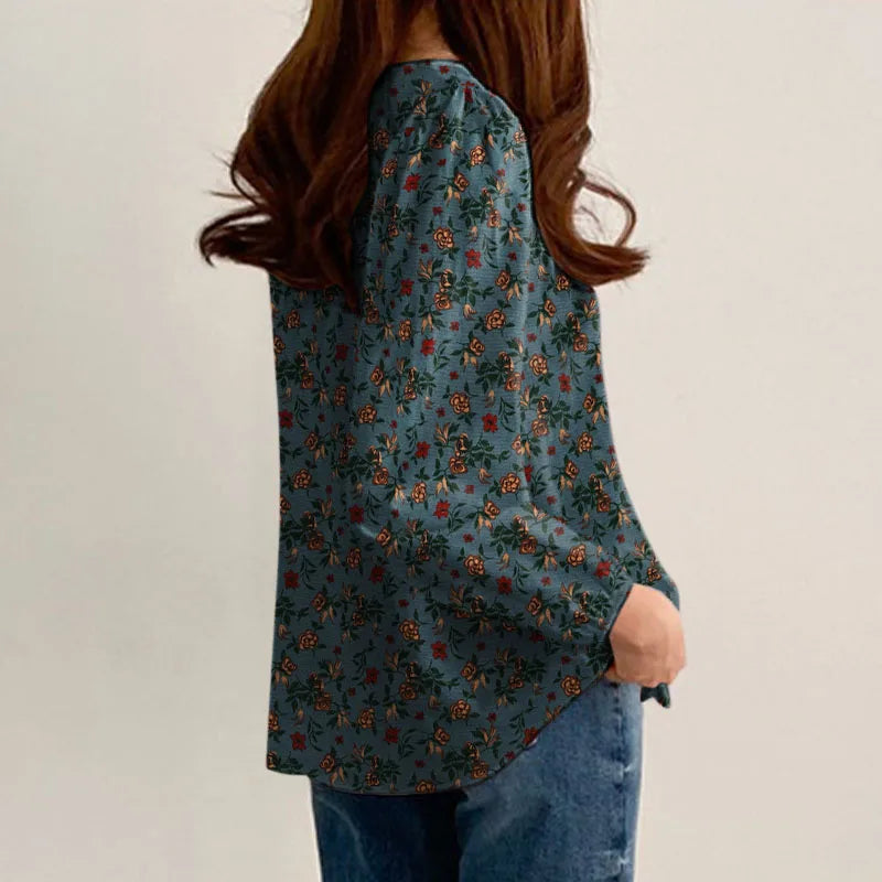 ZANZEA Women Floral Printed Blouse Bohemian Holiday Tops
