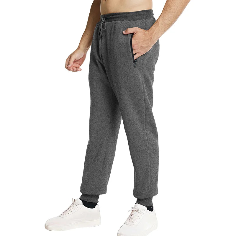 New Sweatpants Side Zipper Pockets Men Joggers Track Pants