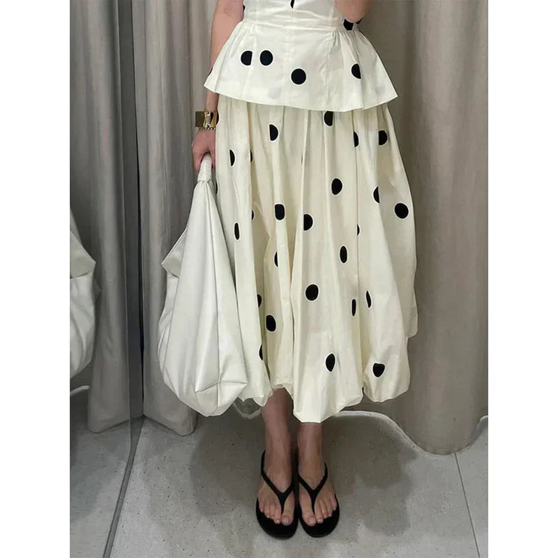 Polka Dot Backless Tank Tops