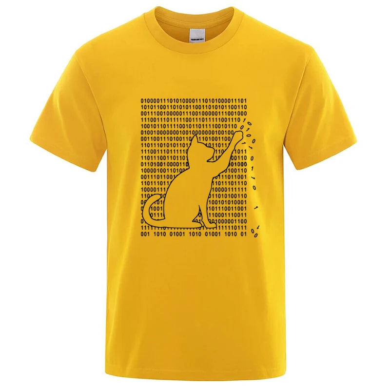 Men's High Quality T-shirt Cotton Blend Funny Cool Cat Design