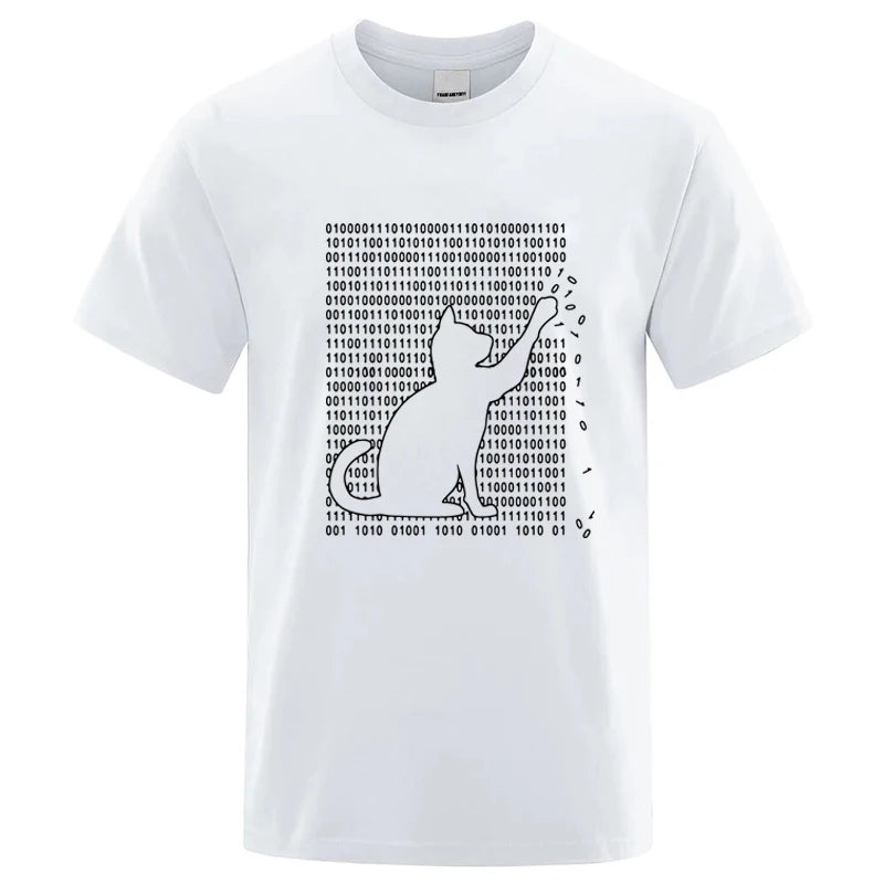 Men's High Quality T-shirt Cotton Blend Funny Cool Cat Design