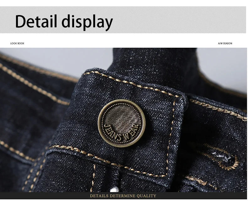 Men Light Luxury Stretch Slim Fit Denim Pants