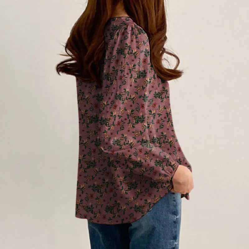 ZANZEA Women Floral Printed Blouse Bohemian Holiday Tops