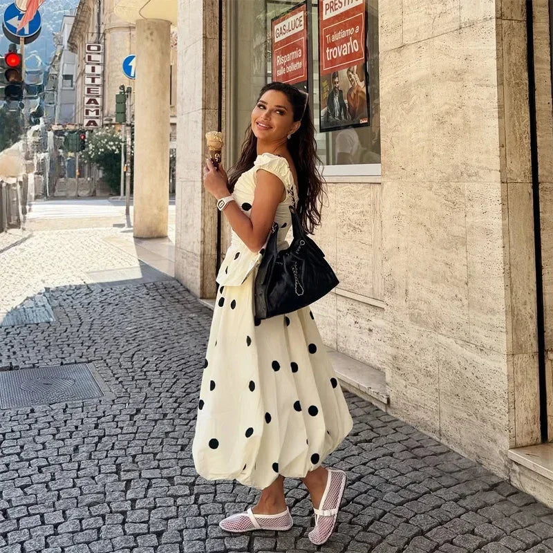 Polka Dot Backless Tank Tops