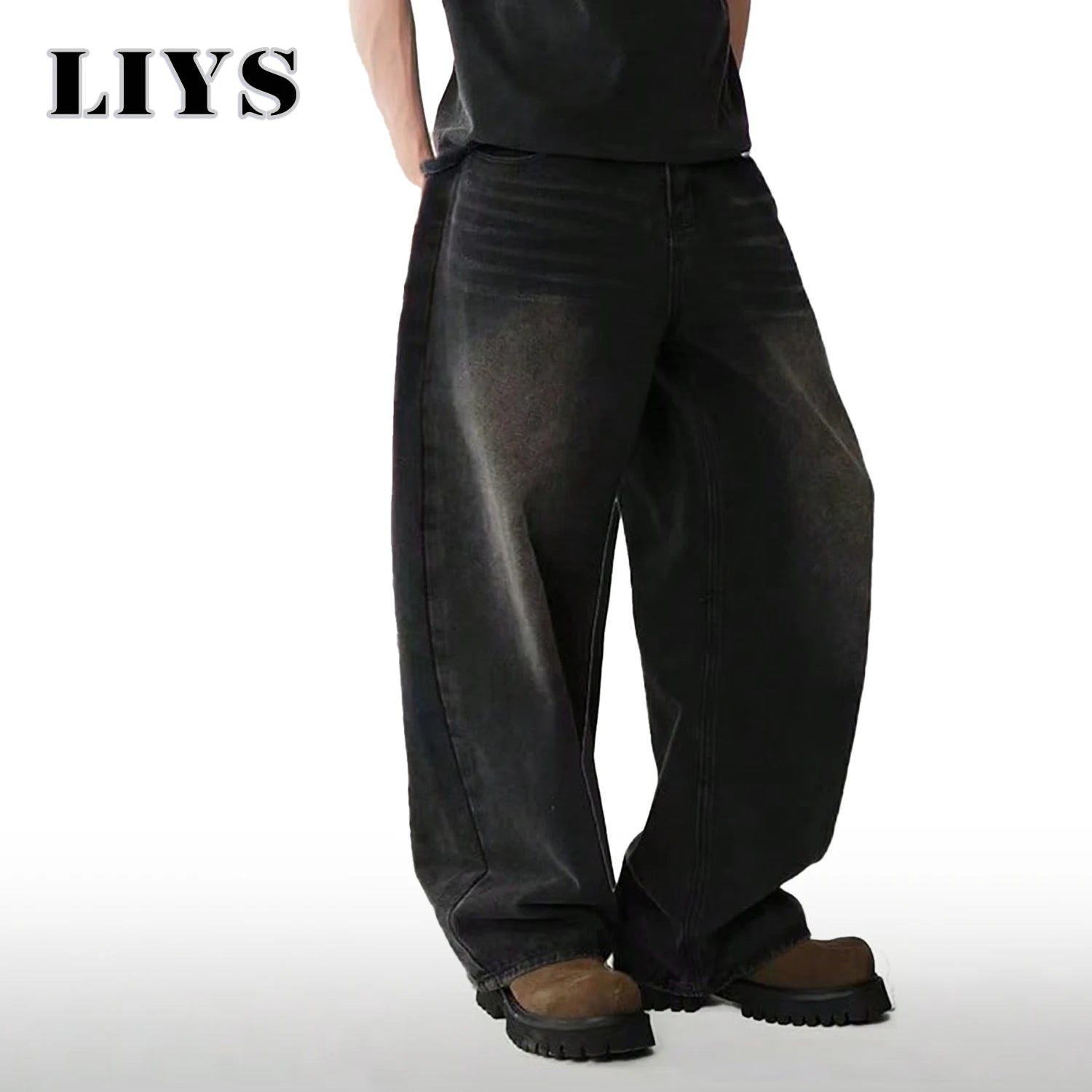 Men's Straight Loose Wide Baggy Jeans