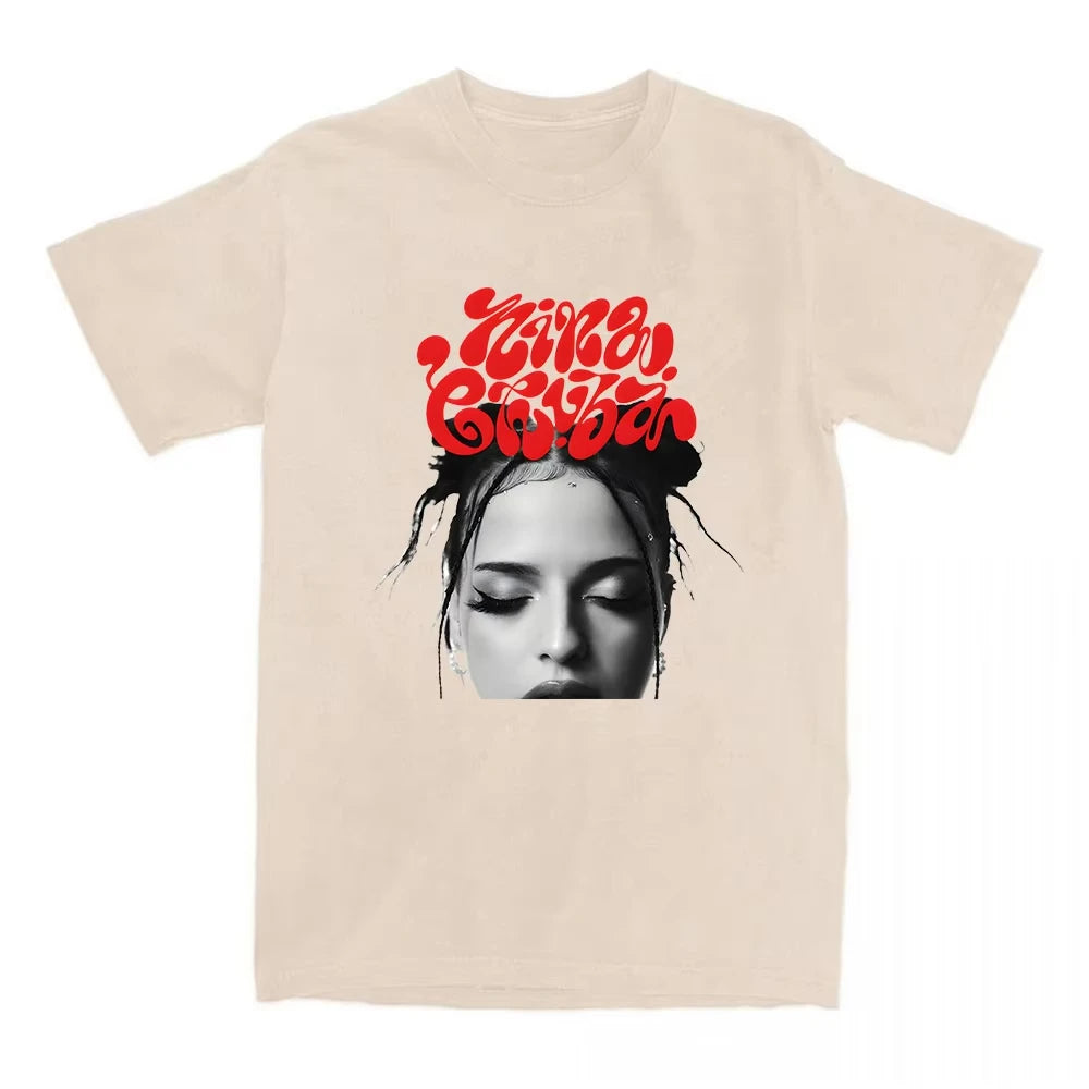 Nina Chuba Printing Tshirts Short Sleeve Cotton Round Neck T-shirt