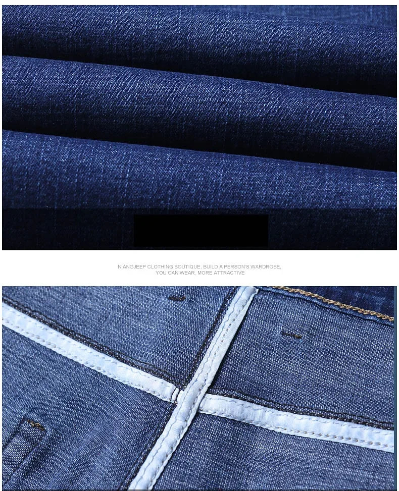 Straight Jeans Men New Stretch Slim Fit