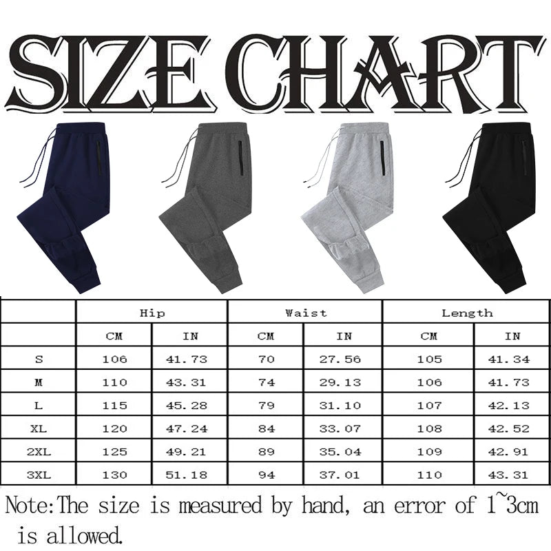 New Sweatpants Side Zipper Pockets Men Joggers Track Pants