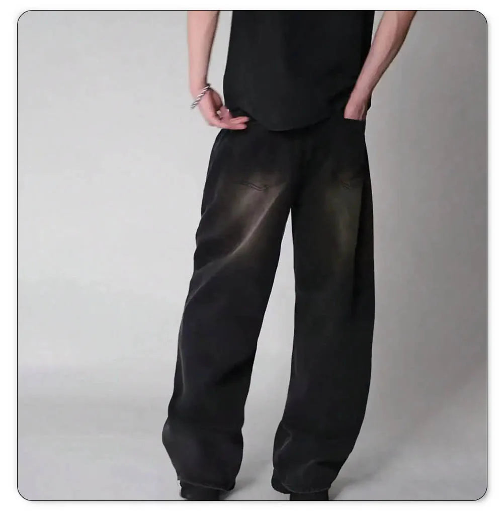Men's Straight Loose Wide Baggy Jeans