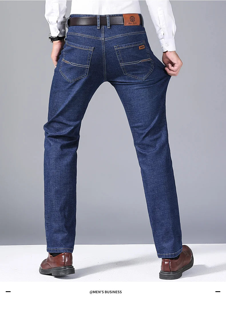 Men Light Luxury Stretch Slim Fit Denim Pants