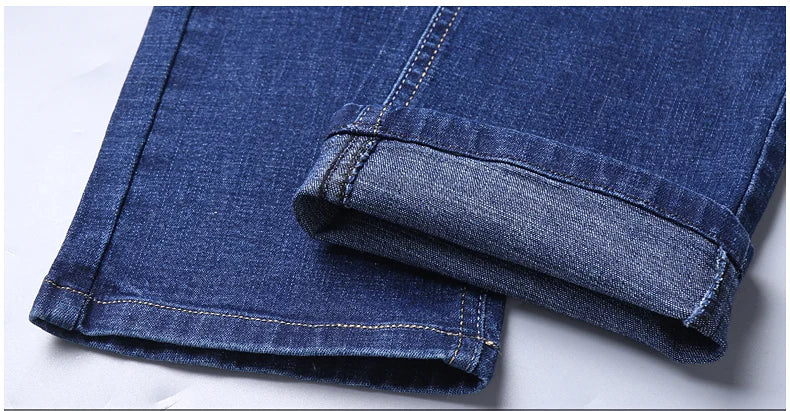 Straight Jeans Men New Stretch Slim Fit