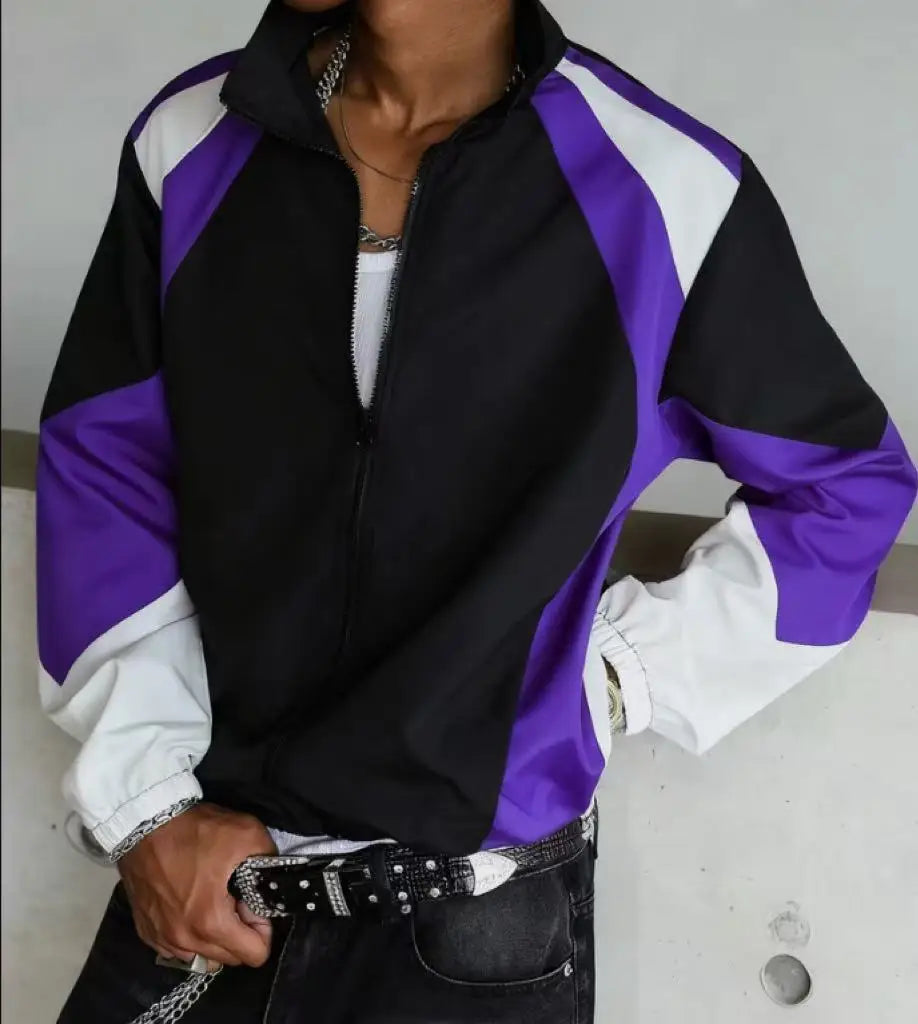 Men's color-blocked jacket, lightweight, casual, travel
