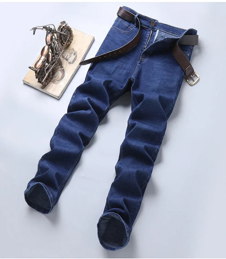 Straight Jeans Men New Stretch Slim Fit