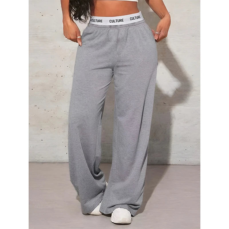 Women's Fashion Pants High Waist Webbing Loose