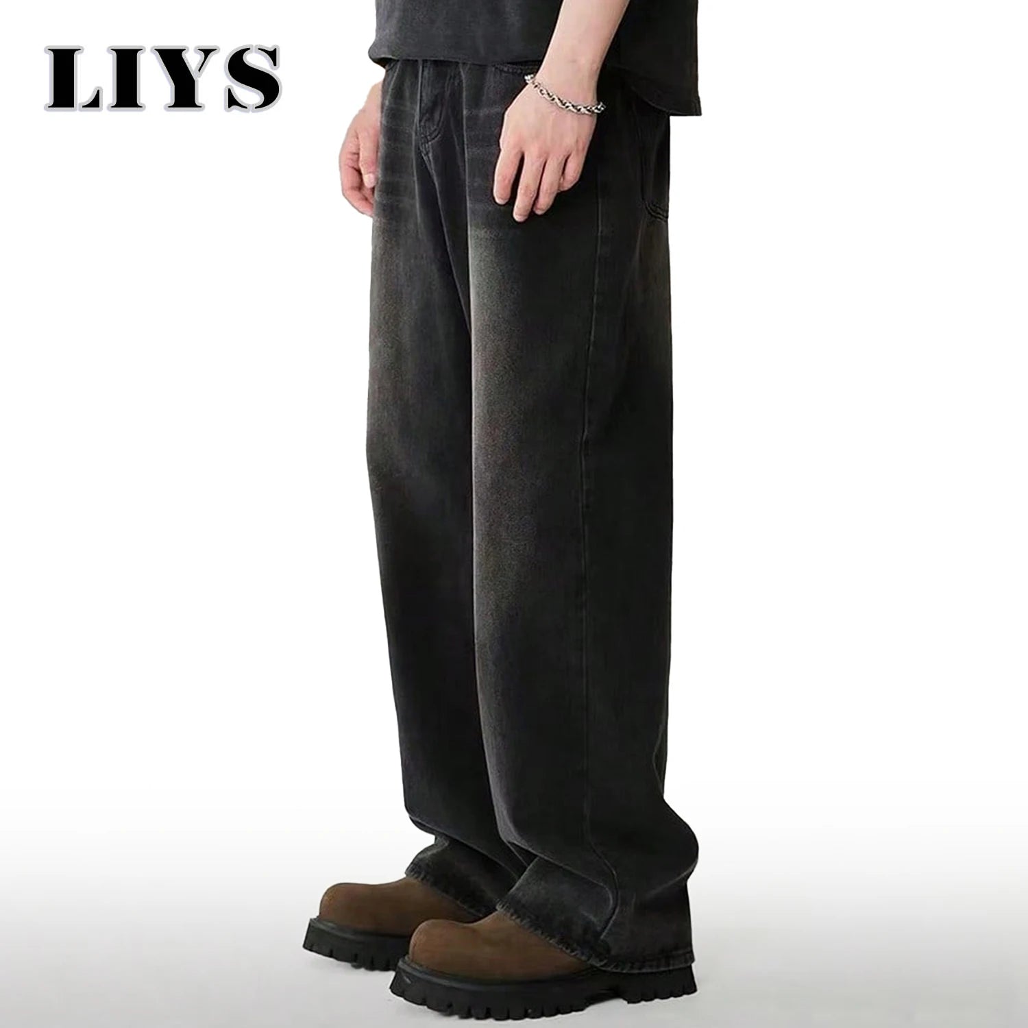 Men's Straight Loose Wide Baggy Jeans