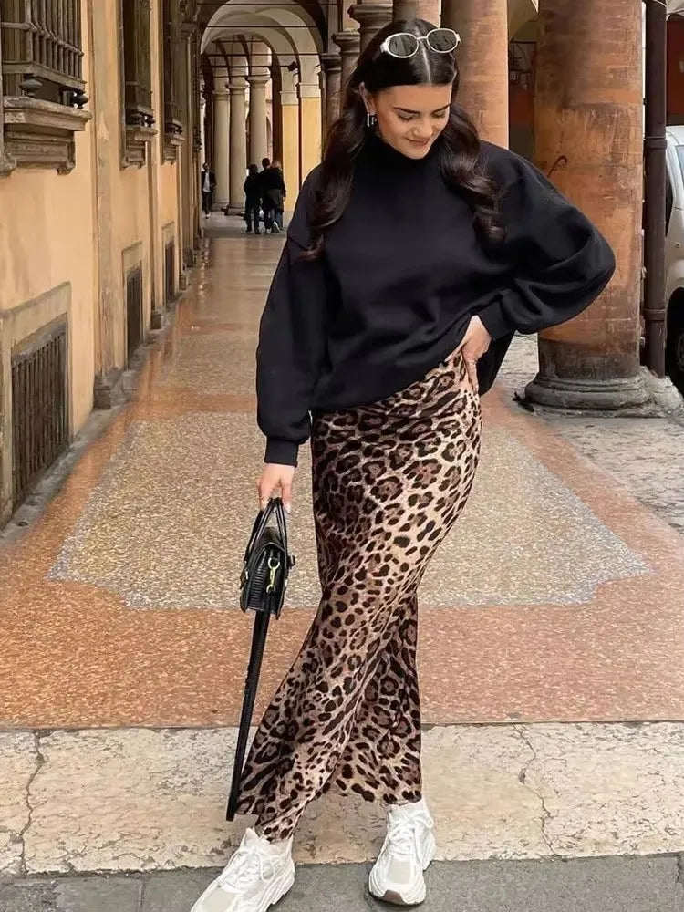 HH Women Fashion Leopard Print Skirt