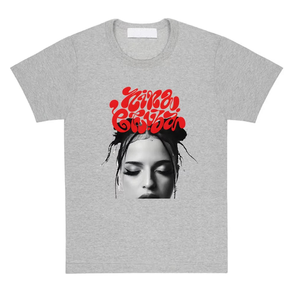 Nina Chuba Printing Tshirts Short Sleeve Cotton Round Neck T-shirt