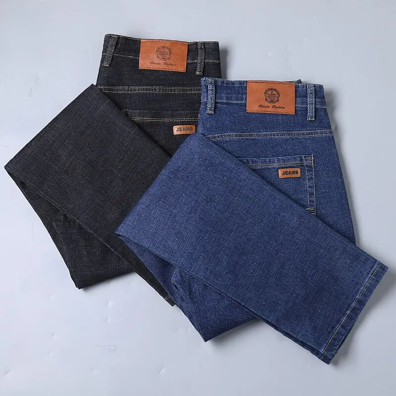 Men Light Luxury Stretch Slim Fit Denim Pants