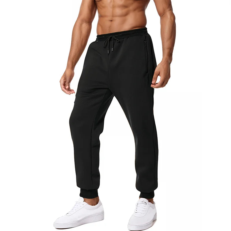 New Sweatpants Side Zipper Pockets Men Joggers Track Pants