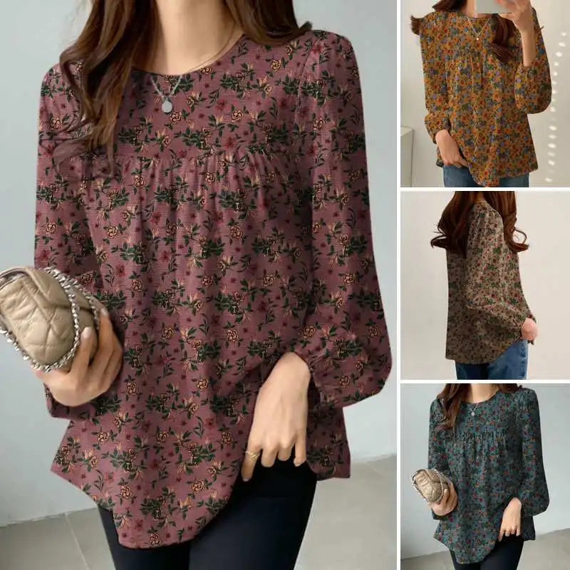 ZANZEA Women Floral Printed Blouse Bohemian Holiday Tops