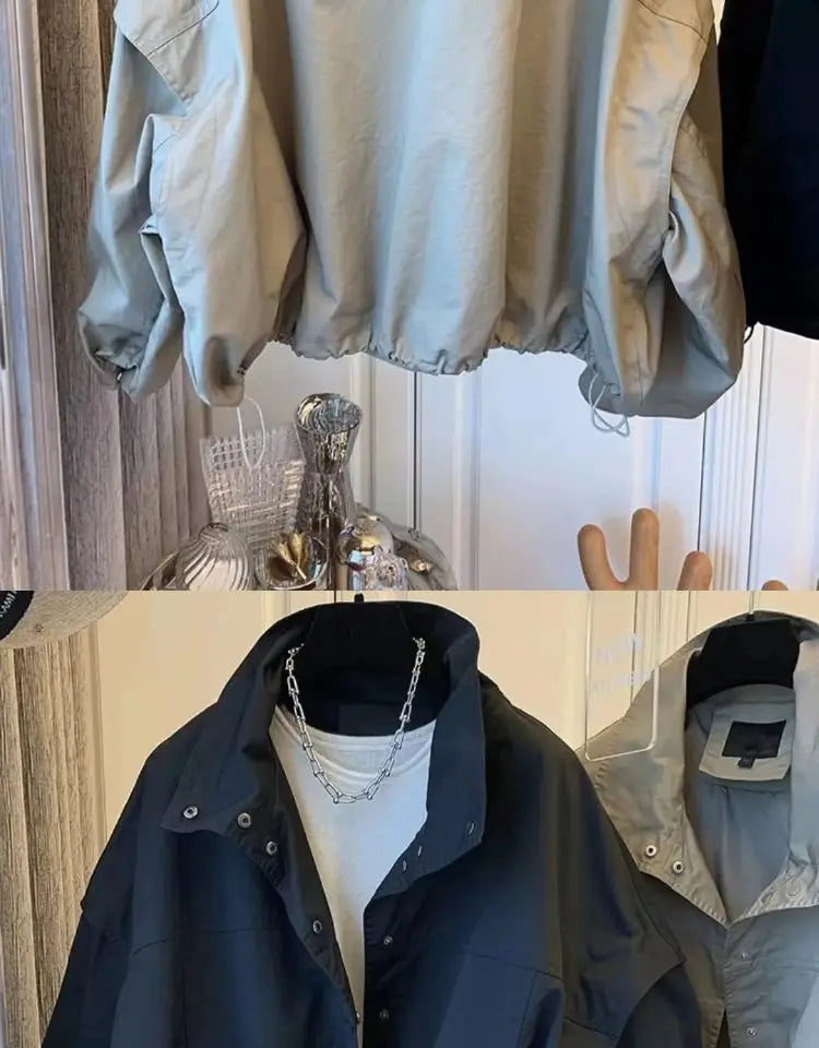 New Women's Trench Coat Outerwear Loose Short Jacket