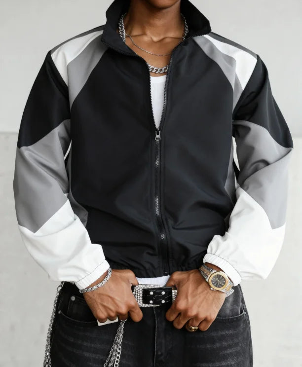 Men's color-blocked jacket, lightweight, casual, travel