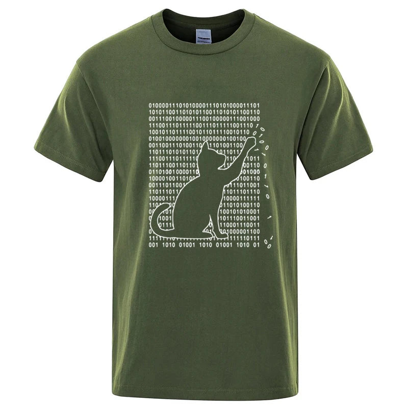 Men's High Quality T-shirt Cotton Blend Funny Cool Cat Design