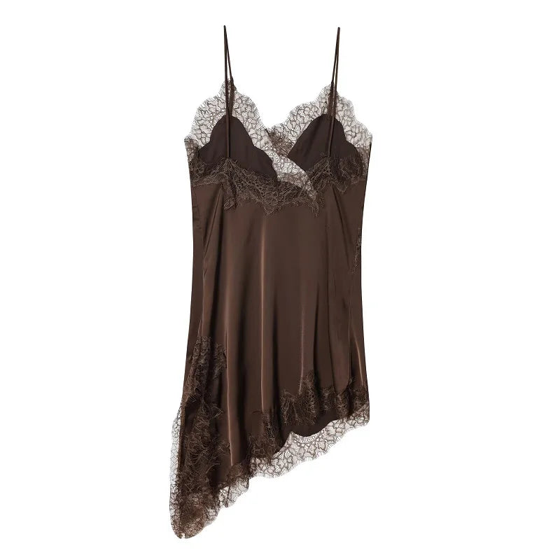 MUJER 2025 Lace Slip Dress Woman Black Backless Short Dresses