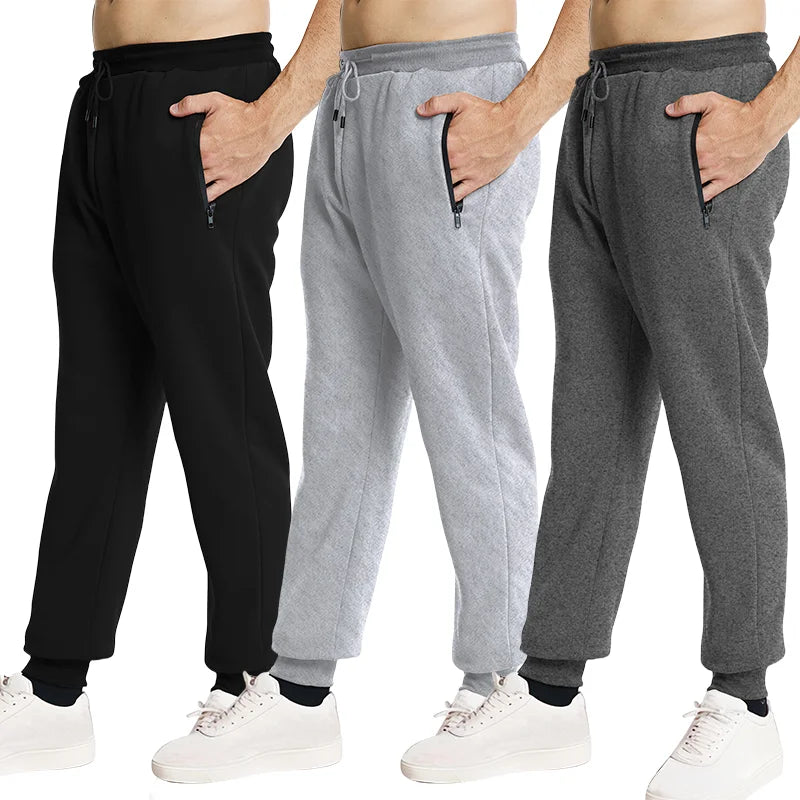 New Sweatpants Side Zipper Pockets Men Joggers Track Pants