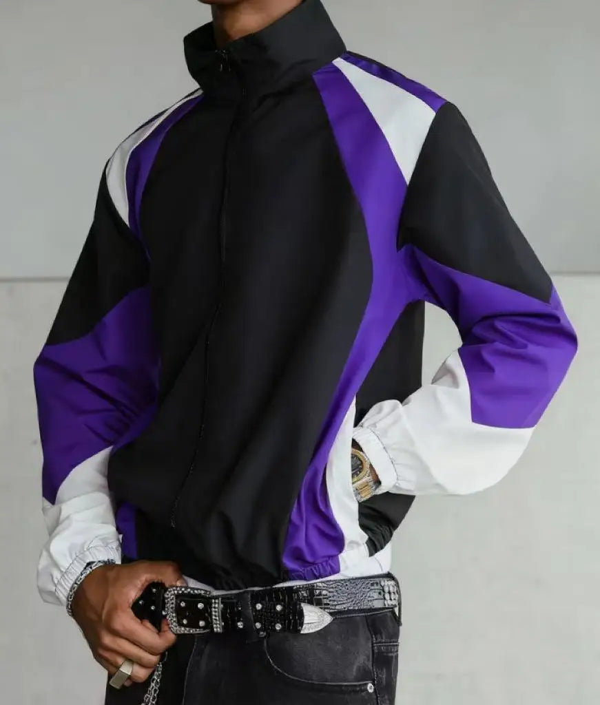 Men's color-blocked jacket, lightweight, casual, travel