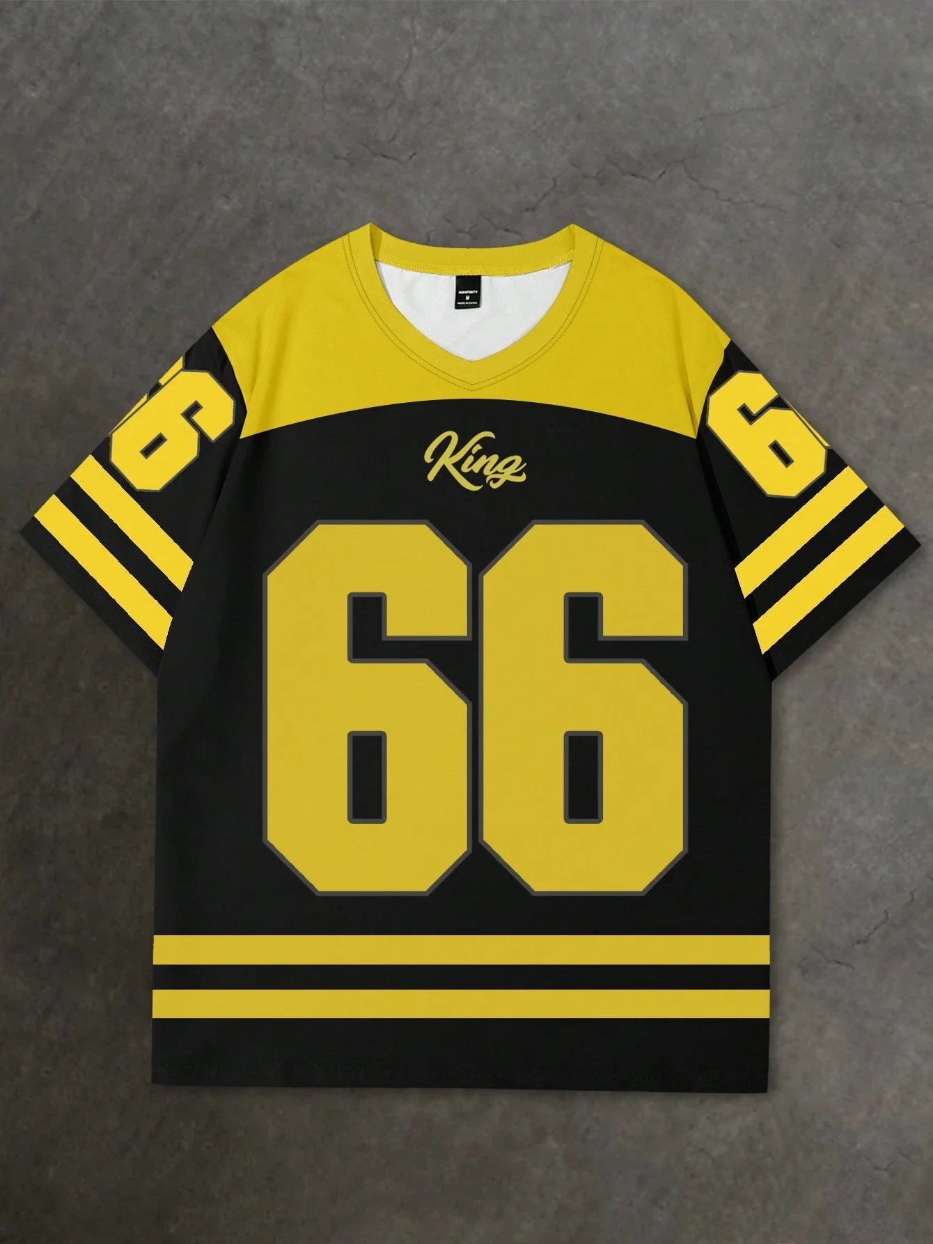 V-neck jersey T-shirt short sleeved retro sports