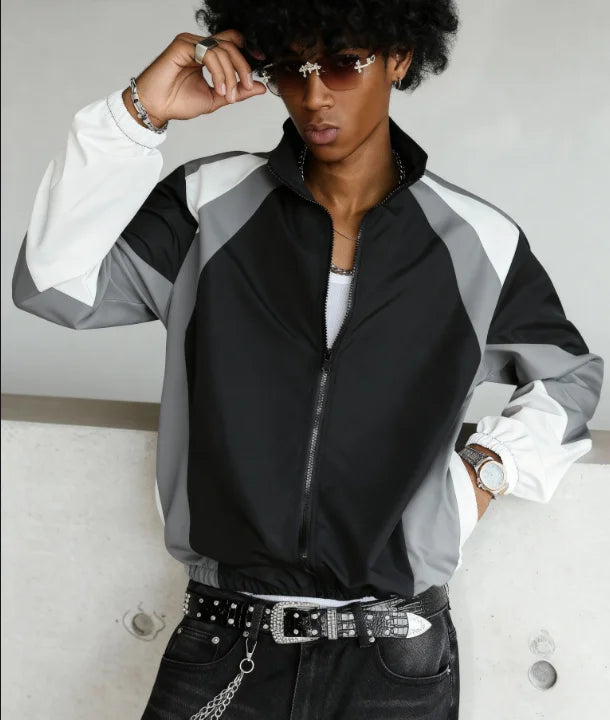 Men's color-blocked jacket, lightweight, casual, travel