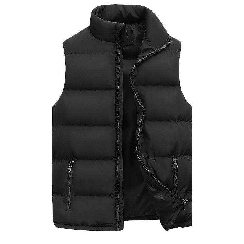Mens Vest Jacket Warm Sleeveless Jackets Winter Waterproof Zipper Coat