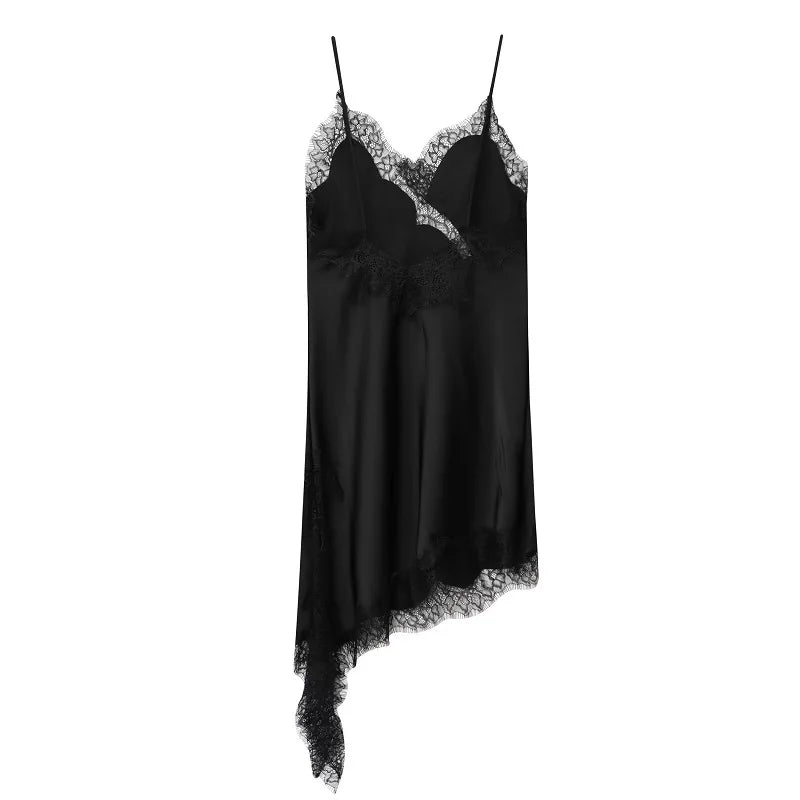 MUJER 2025 Lace Slip Dress Woman Black Backless Short Dresses