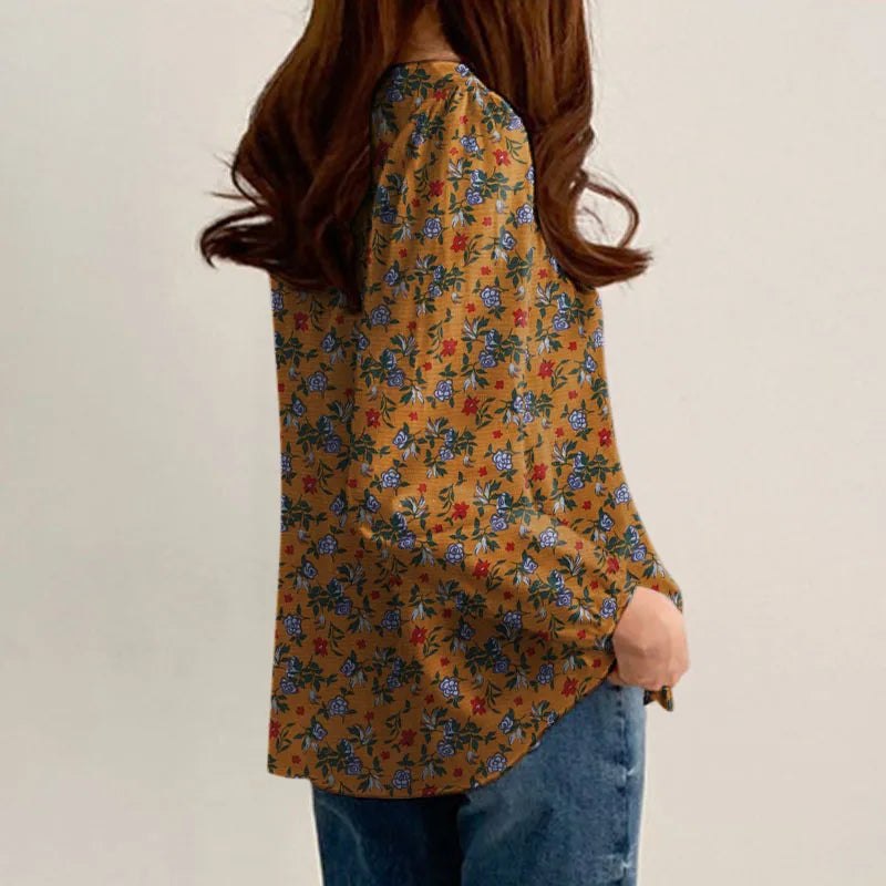 ZANZEA Women Floral Printed Blouse Bohemian Holiday Tops