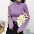 Autumn Winter Thick Sweater Women Knitted Ribbed Pullover Sweater