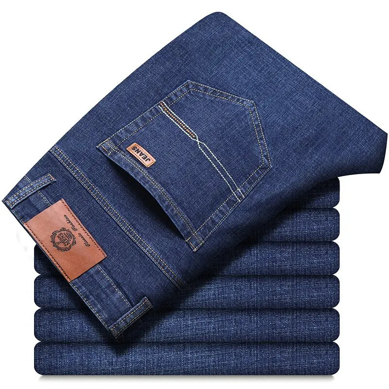 Men Light Luxury Stretch Slim Fit Denim Pants