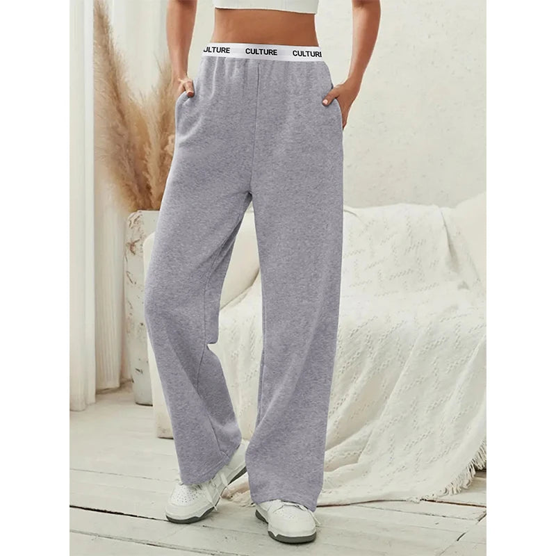 Women's Fashion Pants High Waist Webbing Loose