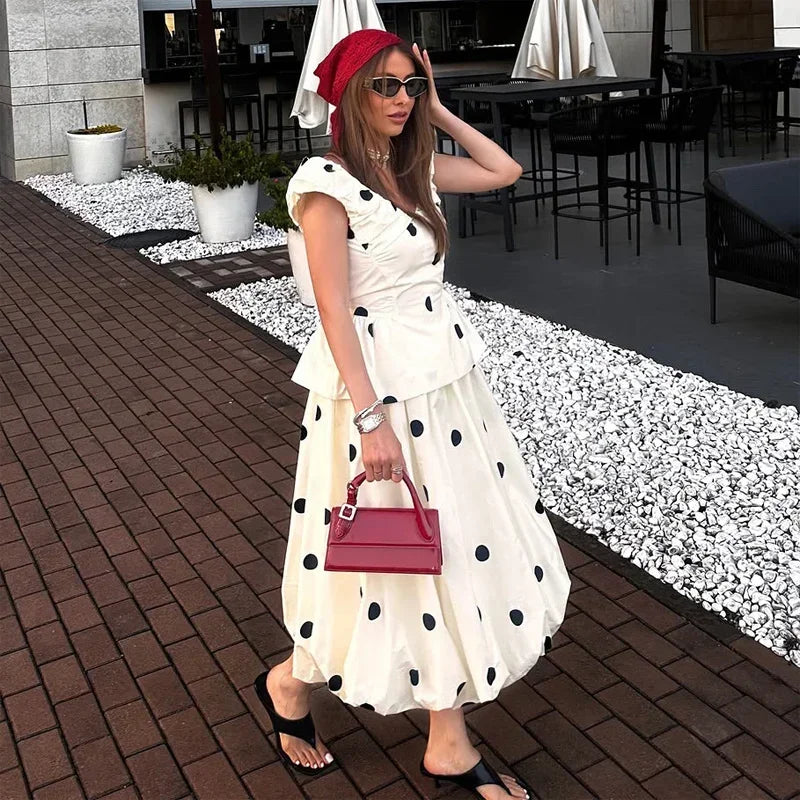 Polka Dot Backless Tank Tops